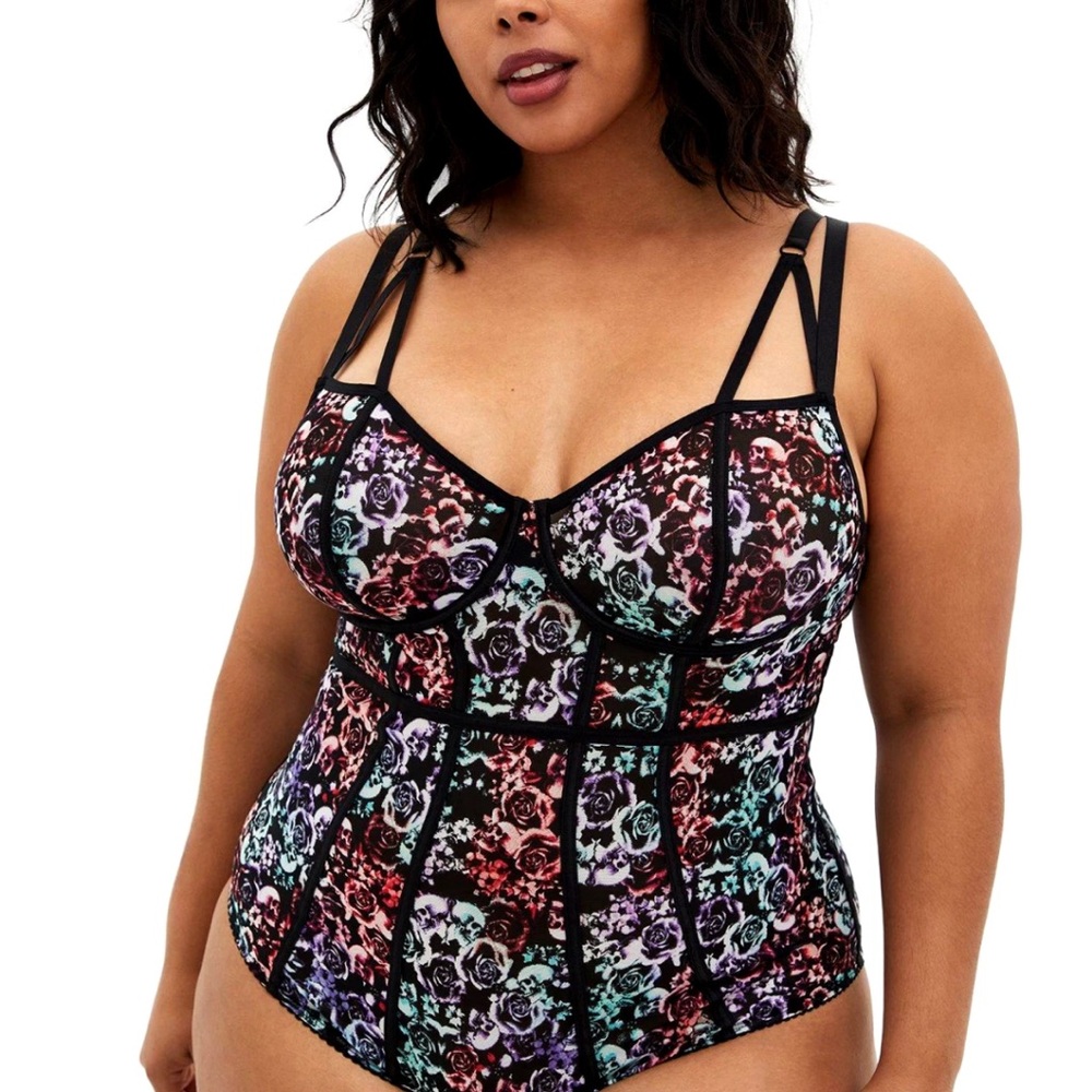 Torrid Multicolor Floral One-Piece Swimsuit